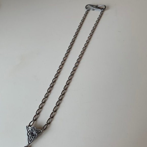 Sterling Silver, Amethyst and Pearl Celtic Design Necklace - Picture 3 of 6